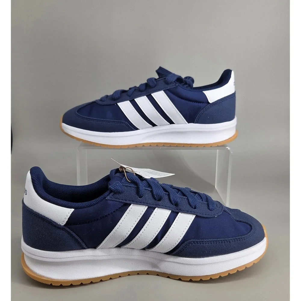 Adidas Run 70s 2.0 J Sneakers Kid Size 5 Navy White Retro Sporty Cloudfoam Shoes